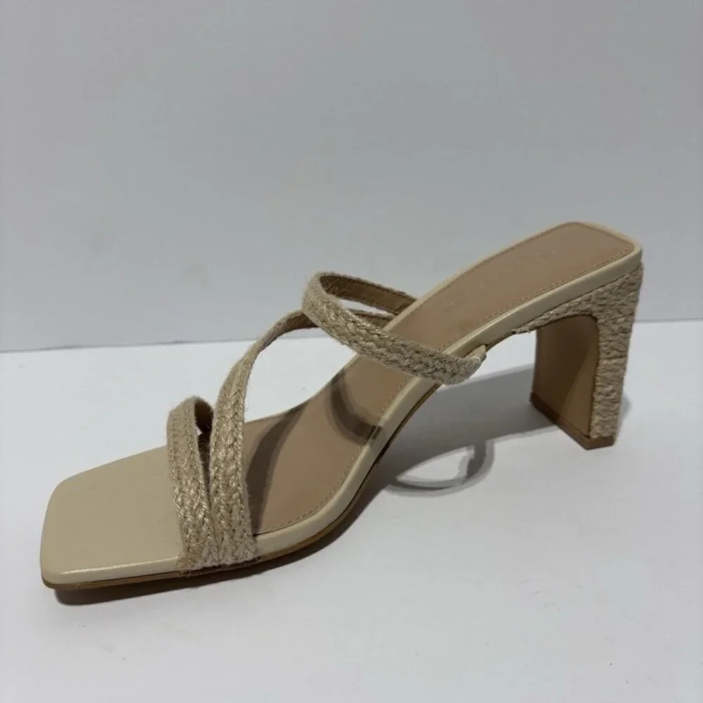 BCBGeneration Women’s Fisher, Natural Heeled Sandals, Size 10 M